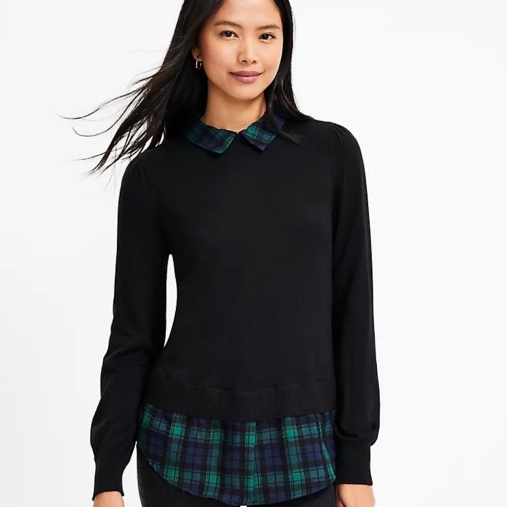 LOFT mixed media sweater- NWOT Size Large